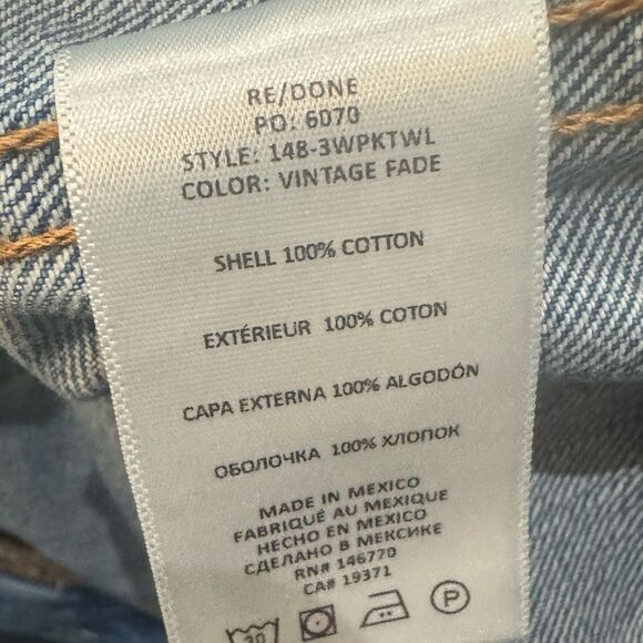 NWT RE/DONE "70'S POCKET WIDE LEG" JEANS in Vintage Fade - Picture 7 of 9